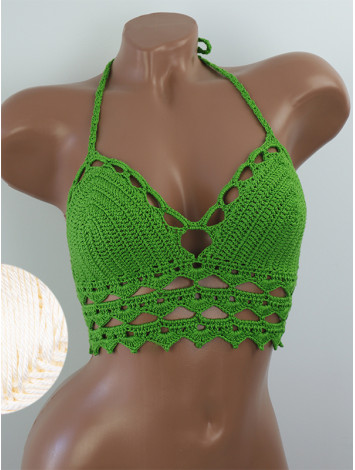 Linked Allure: Tie-Back Infinity Beauty - Топ В'язаний Гачком