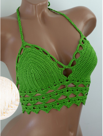 Linked Allure: Tie-Back Infinity Beauty - Топ В'язаний Гачком