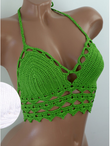 Linked Allure: Tie-Back Infinity Beauty - Топ В'язаний Гачком