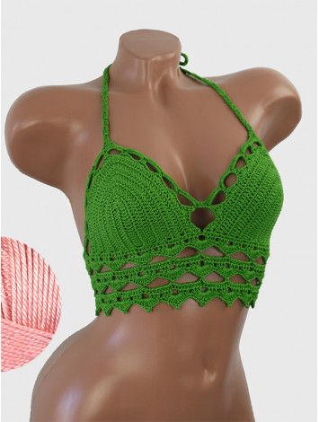 Linked Allure: Tie-Back Infinity Beauty - Топ В'язаний Гачком