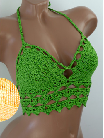 Linked Allure: Tie-Back Infinity Beauty - Топ В'язаний Гачком