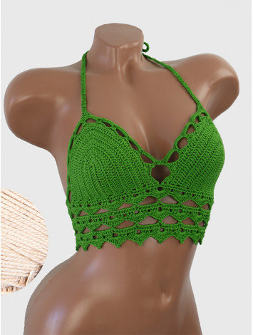 Linked Allure: Tie-Back Infinity Beauty - Топ В'язаний Гачком