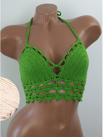 Linked Allure: Tie-Back Infinity Beauty - Топ В'язаний Гачком