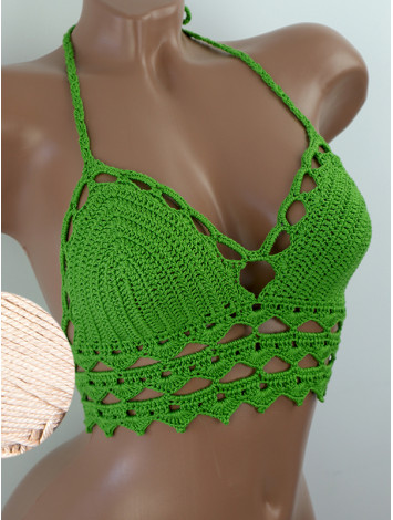 Linked Allure: Tie-Back Infinity Beauty - Топ В'язаний Гачком