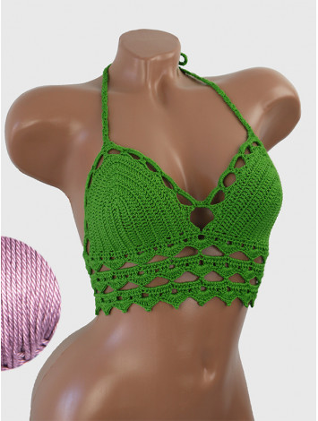 Linked Allure: Tie-Back Infinity Beauty - Топ В'язаний Гачком