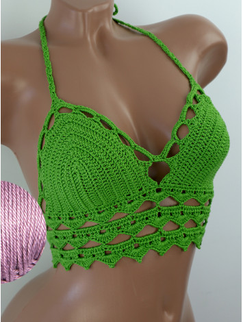 Linked Allure: Tie-Back Infinity Beauty - Топ В'язаний Гачком