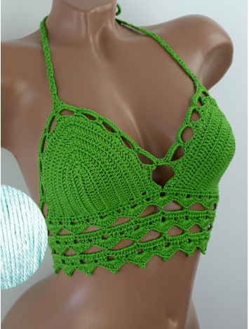 Linked Allure: Tie-Back Infinity Beauty - Топ В'язаний Гачком