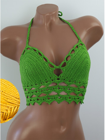 Linked Allure: Tie-Back Infinity Beauty - Топ В'язаний Гачком