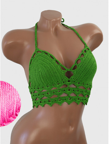 Linked Allure: Tie-Back Infinity Beauty - Топ В'язаний Гачком