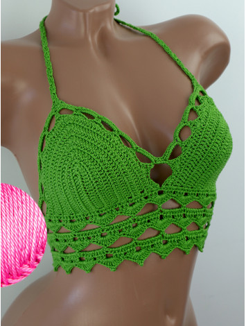 Linked Allure: Tie-Back Infinity Beauty - Топ В'язаний Гачком