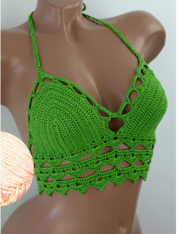 Linked Allure: Tie-Back Infinity Beauty - Топ В'язаний Гачком