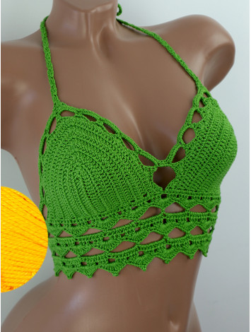 Linked Allure: Tie-Back Infinity Beauty - Топ В'язаний Гачком