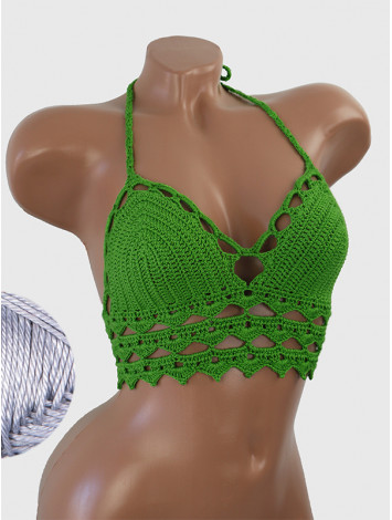 Linked Allure: Tie-Back Infinity Beauty - Топ В'язаний Гачком