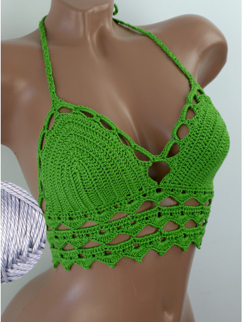 Linked Allure: Tie-Back Infinity Beauty - Топ В'язаний Гачком