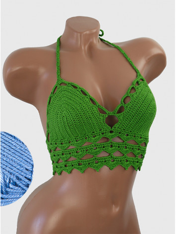 Linked Allure: Tie-Back Infinity Beauty - Топ В'язаний Гачком