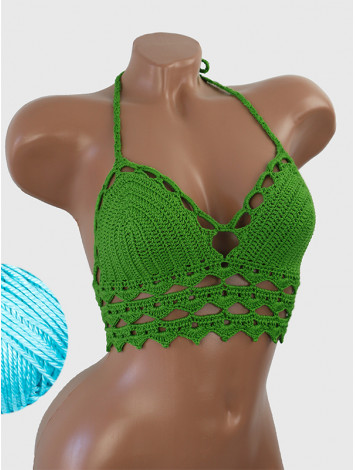 Linked Allure: Tie-Back Infinity Beauty - Топ В'язаний Гачком