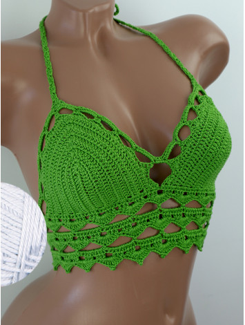 Linked Allure: Tie-Back Infinity Beauty - Топ В'язаний Гачком