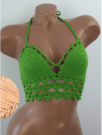 Linked Allure: Tie-Back Infinity Beauty - Топ В'язаний Гачком