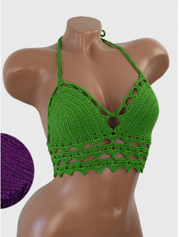 Linked Allure: Tie-Back Infinity Beauty - Топ В'язаний Гачком