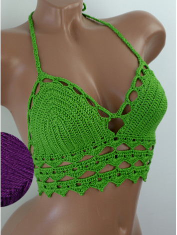 Linked Allure: Tie-Back Infinity Beauty - Топ В'язаний Гачком