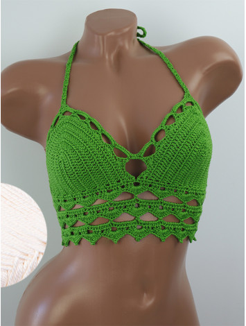 Linked Allure: Tie-Back Infinity Beauty - Топ В'язаний Гачком