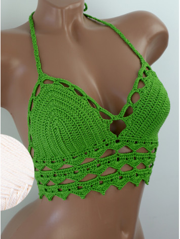 Linked Allure: Tie-Back Infinity Beauty - Топ В'язаний Гачком