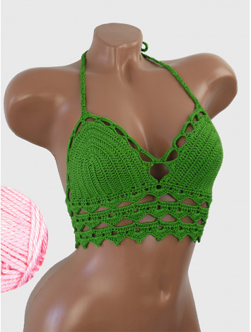 Linked Allure: Tie-Back Infinity Beauty - Топ В'язаний Гачком