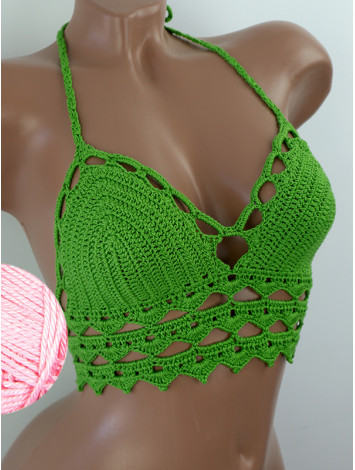 Linked Allure: Tie-Back Infinity Beauty - Топ В'язаний Гачком