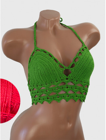 Linked Allure: Tie-Back Infinity Beauty - Топ В'язаний Гачком