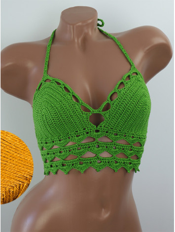 Linked Allure: Tie-Back Infinity Beauty - Топ В'язаний Гачком