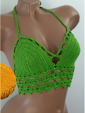 Linked Allure: Tie-Back Infinity Beauty - Топ В'язаний Гачком