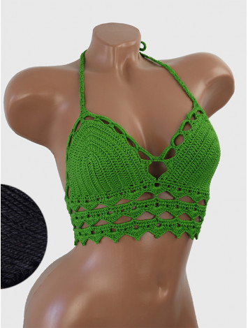 Linked Allure: Tie-Back Infinity Beauty - Топ В'язаний Гачком