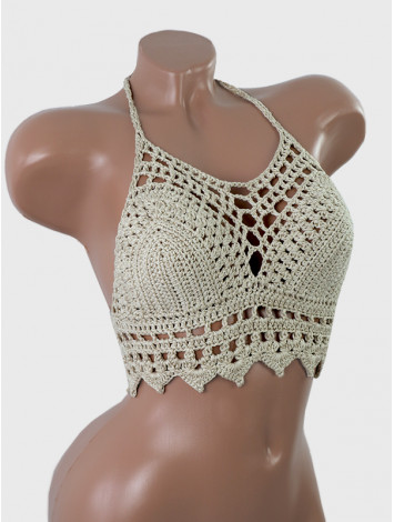 Charm of the Orient: Flourish Oasis - Crochet Bikini Top