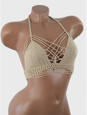 Allure-Dream Visions: Graceful Charisma - Crochet Bikini Top