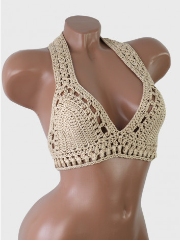 Treasure's Embrace: Echo of Discovery - Crochet Bikini Top