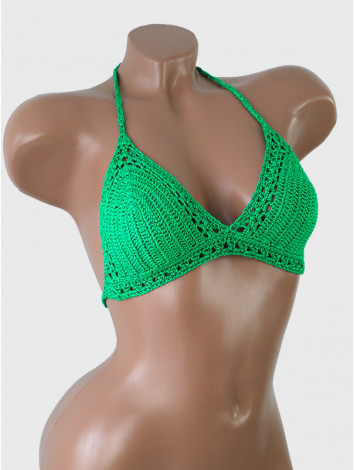 Mirage of Moonlit Island: Seaside Sunset - Crochet Bikini Top