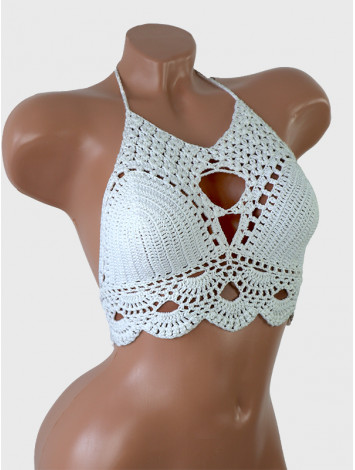 Murmuring Garden: Petal-Soft Secrets - Crochet Bikini Top