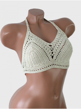 Dreamlike Art Style: Moonbeam Romance - Crochet Bikini Top