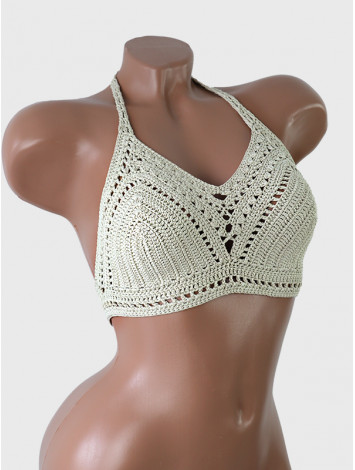 Dreamlike Art Style: Moonbeam Romance - Crochet Bikini Top