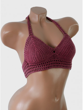 Silent Kiss Melodia: Rosebud's Rhapsody - Crochet Bikini Top