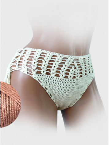 High-Waist Charmer: Cerulean Skies - Низ Бікіні В'язаний Гачком