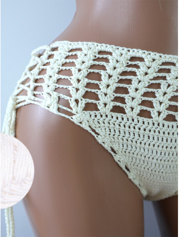 High-Waist Charmer: Cerulean Skies - Низ Бікіні В'язаний Гачком