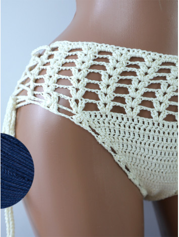 High-Waist Charmer: Cerulean Skies - Низ Бікіні В'язаний Гачком