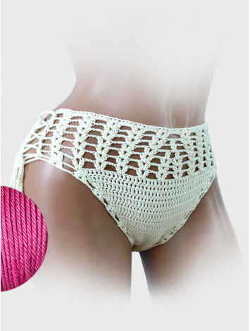 High-Waist Charmer: Cerulean Skies - Низ Бікіні В'язаний Гачком