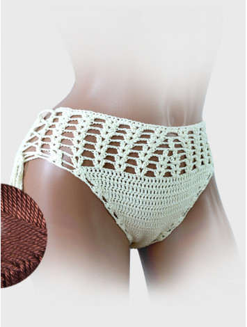 High-Waist Charmer: Cerulean Skies - Низ Бікіні В'язаний Гачком