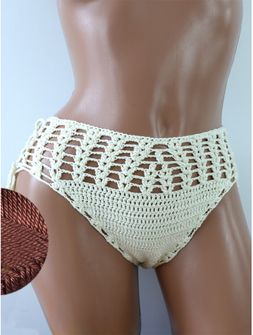 High-Waist Charmer: Cerulean Skies - Низ Бікіні В'язаний Гачком