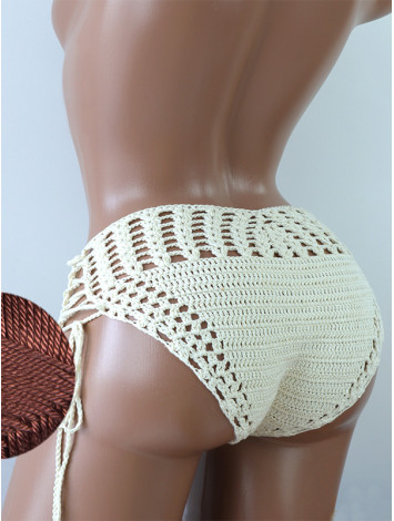 High-Waist Charmer: Cerulean Skies - Низ Бікіні В'язаний Гачком