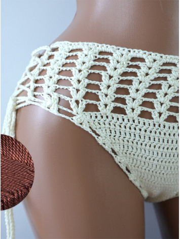 High-Waist Charmer: Cerulean Skies - Низ Бікіні В'язаний Гачком