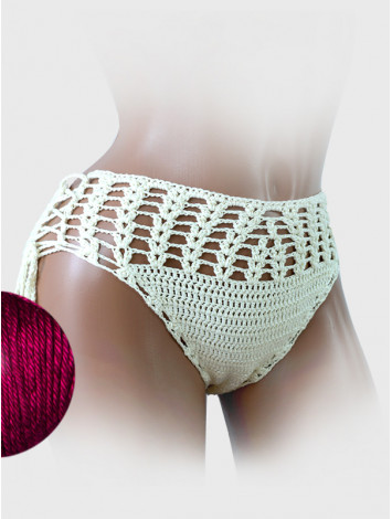 High-Waist Charmer: Cerulean Skies - Низ Бікіні В'язаний Гачком