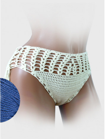 High-Waist Charmer: Cerulean Skies - Низ Бікіні В'язаний Гачком
